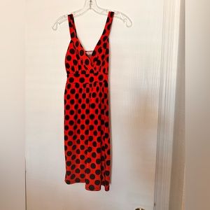 Orange black polka dot dress